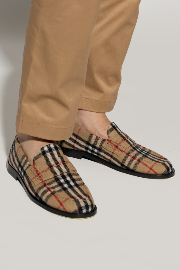 Burberry check loafers online